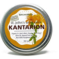 OrganHerb Organic St Johns Wort Salve two ounce front view tin of natural herbal moisturizer