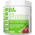 Evlution Nutrition Stacked Greens Raw Superfood Orchard Apple front view container.