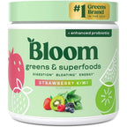 Bloom Nutrition Greens And Superfoods Strawberry Kiwi front view packaging