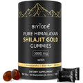 Biyode Pure Himalayan Shilajit Sixty Vegan Capsules bottle front view for premium energy supplement.