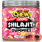 Oh My Chewy Pure Himalayan Shilajit and Ashwagandha Gummies front view packaging for energy boost