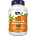 NOW Foods Pygeum and Saw Palmetto 120 softgels front bottle view for men health