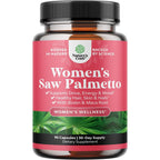 Nature's Craft Women's Saw Palmetto 90 Capsules front view bottle showing DHT blocker hair vitamins labeling.