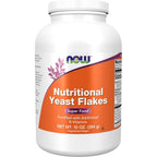 NOW Foods Nutritional Yeast Flakes 10 Ounce container front view