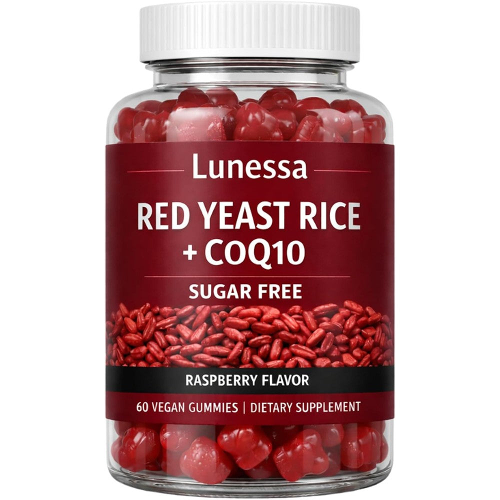 Submetic Lunessa Red Yeast Rice and CoQ10 gummies front view