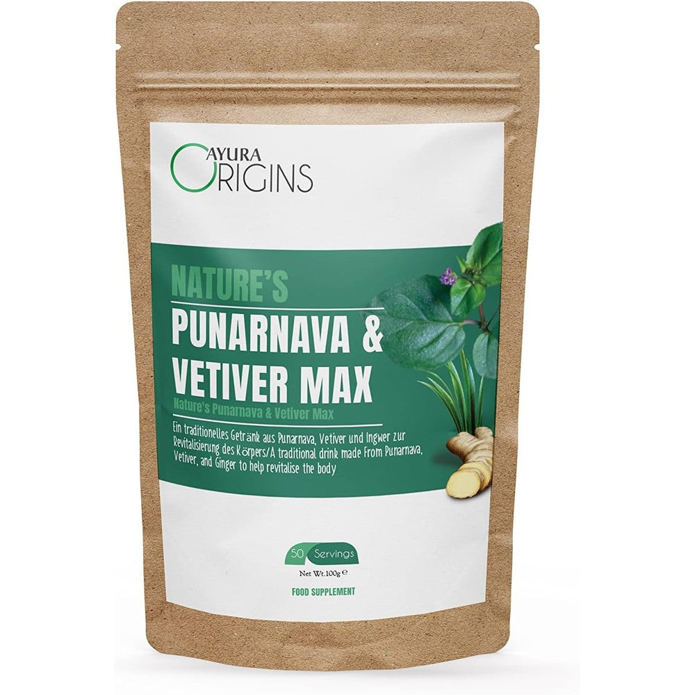 Ayura Origins Punarnava and Vetiver Max Kidney Support powder front packaging