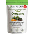 Cures For Life Oil of Oregano 6000mg front bottle view immune supplement