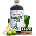 Healing Noni 100 percent Pure Raw Hawaiian Noni Juice 32 Fluid Ounces front view bottle