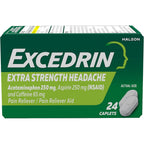 Excedrin Extra Strength 24 Caplets front view for fast headache relief