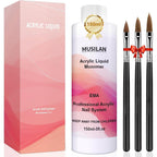 MUSILAN monomer acrylic nail liquid one hundred fifty milliliter bottle front view showing brand packaging.