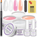 Saviland builder nail gel kit with 4 colors and tools front view