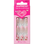 Kiss Impress Still The One press on nails pink almond shape front view