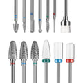 Depvko 13 piece nail drill bits set front view in storage case