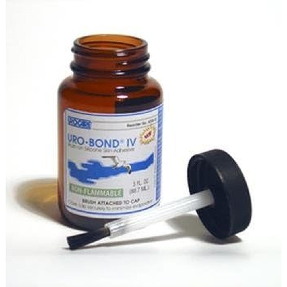 Urocare Uro-Bond III Silicone Skin Adhesive 3 Ounce jar front view for medical device bonding.