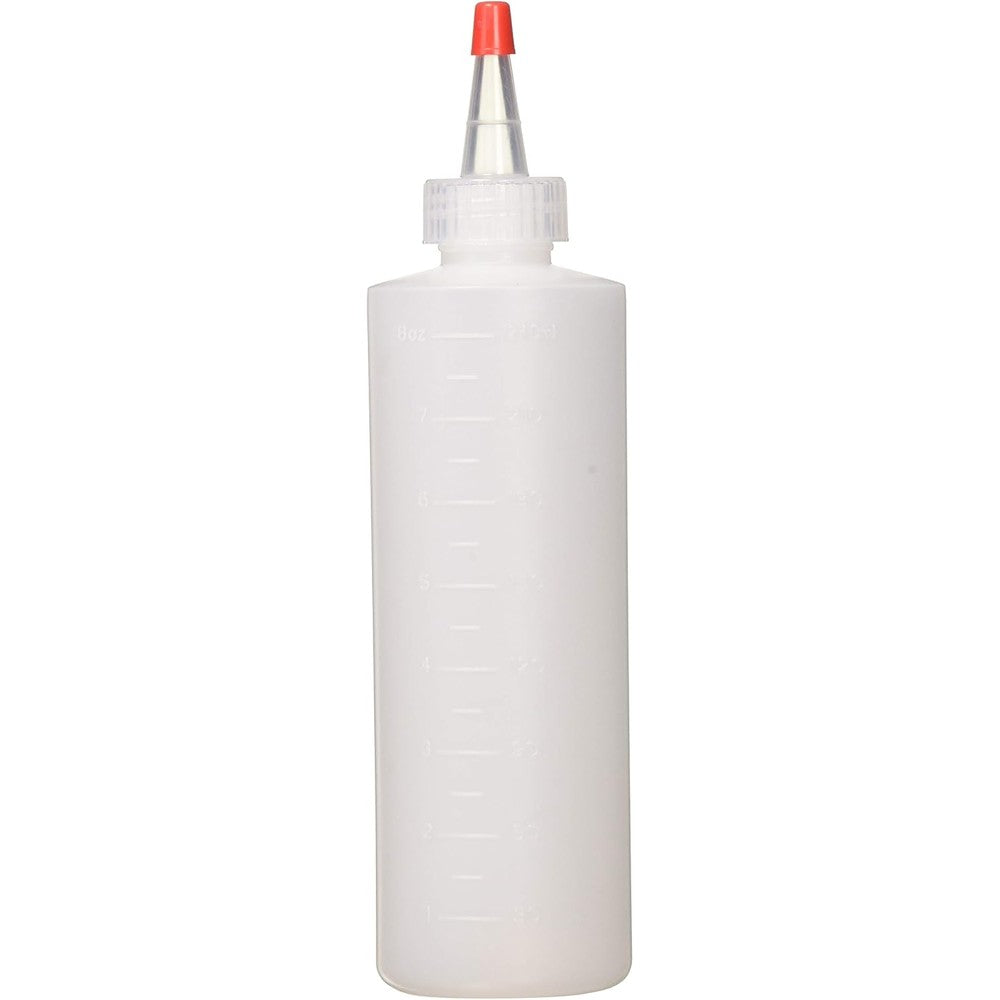 Soft 'N Style 8 fluid ounce applicator bottle front view with yorker tip.
