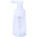 Generic barber powder bottle spray front view clear refillable talc applicator