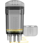 WL-YBOPRO Minoxidil Scalp Applicator Comb two piece front view showcasing transparent fluid chamber