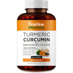 FineVine Turmeric Curcumin with BioPerine and Ginger front view