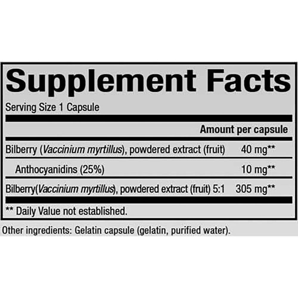 Natural Factors HerbalFactors Bilberry 40 mg 60 Capsules front view authentic vision support supplement