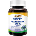 Lovita Bilberry Extract high concentration sixty milligram supplement bottle front view