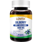 Lovita Bilberry Extract high concentration sixty milligram supplement bottle front view