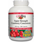 Natural Factors CranRich Super Strength Cranberry Concentrate 180 capsules front bottle view for urinary tract support