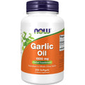 NOW Foods Garlic Oil 1500mg 250 Softgels front bottle view showing immune support supplement benefits.