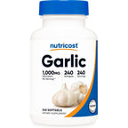 Nutricost Odorless Garlic 1000mg 240 softgels front bottle view for cardiovascular support