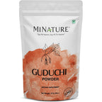 Minature Organic Guduchi Giloy Powder front view of authentic resealable pouch