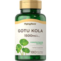 Piping Rock Gotu Kola 180 capsules front view bottle showing 1500mg serving size