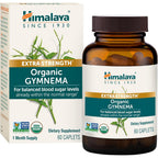 Himalaya Extra Strength Organic Gymnema Sylvestre 60 caplets front bottle view for blood sugar support