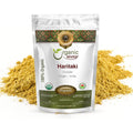 Organic Way Haritaki Organic Terminalia Chebula Powder sixteen ounce front pouch view for authentic Ayurvedic wellness.