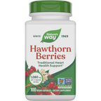 Nature's Way Hawthorn Berries 100 capsules front view showing the product label.