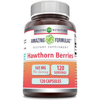 Amazing Nutrition Hawthorn Berries 565mg front view bottle for cardiovascular health