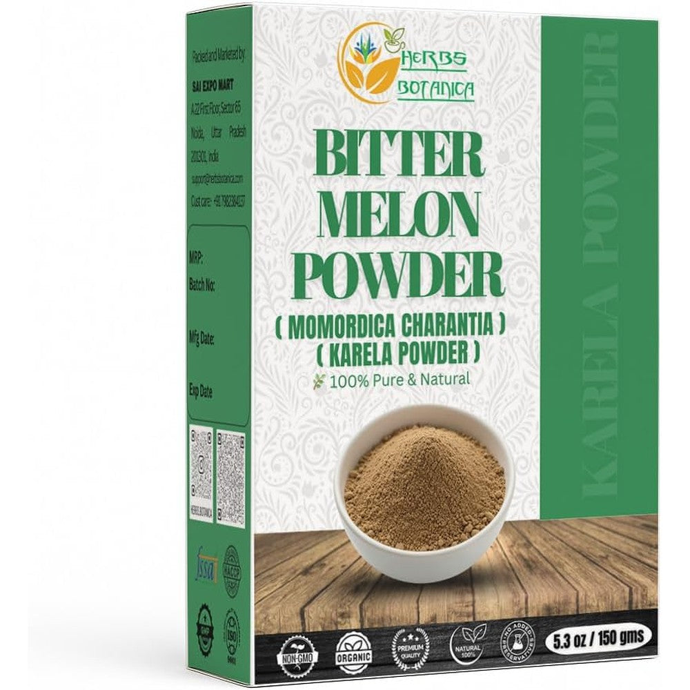 Herbs Botanica Bitter Melon Powder front package view for metabolic wellness.