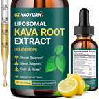 GZ HAOYUAN Liposomal Kava liquid drops front bottle view for stress balance.