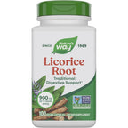 Nature's Way Licorice Root 900mg 100 Vegan Capsules front view of bottle