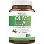 Healths Harmony Olive Leaf Extract front view showing clear product label and sixty vegetable capsules bottle.