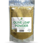 Foodherbs Herb To Body Olive Leaf Powder 4 ounce pouch front view showing organic packaging.