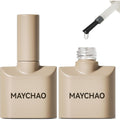 MAYCHAO Glassy Gel Top Coat and Base Coat Set front view showing two 15ml professional black bottles