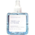 Tru Fragrance Vanilla Citrine Hair and Body Mist front view bottle