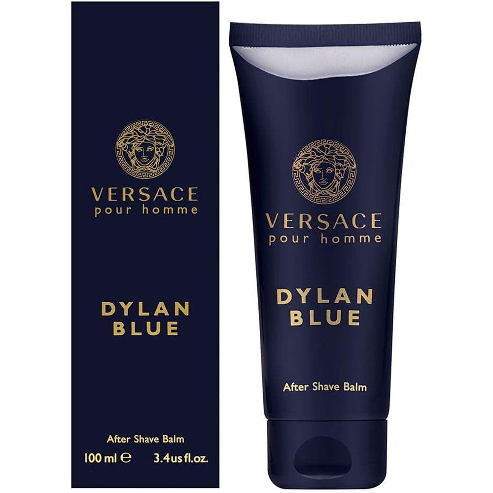 Versace Pour Homme Dylan Blue After Shave Balm front view imported grooming lotion