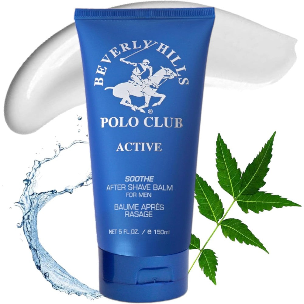 Beverly Hills Polo Club Active Sport After Shave Balm front view 5 ounce hydrating lotion for men