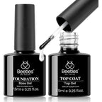 Beetles Gel Polish 7.5ml No Wipe Top Coat and Base Coat set front view