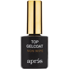 APRÉS Non-Wipe Glossy Top Gelcoat 15ml bottle front view showing clean branding