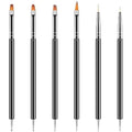 Artdone double ended nail dotting tools kit showing six black pens with varied brush heads.