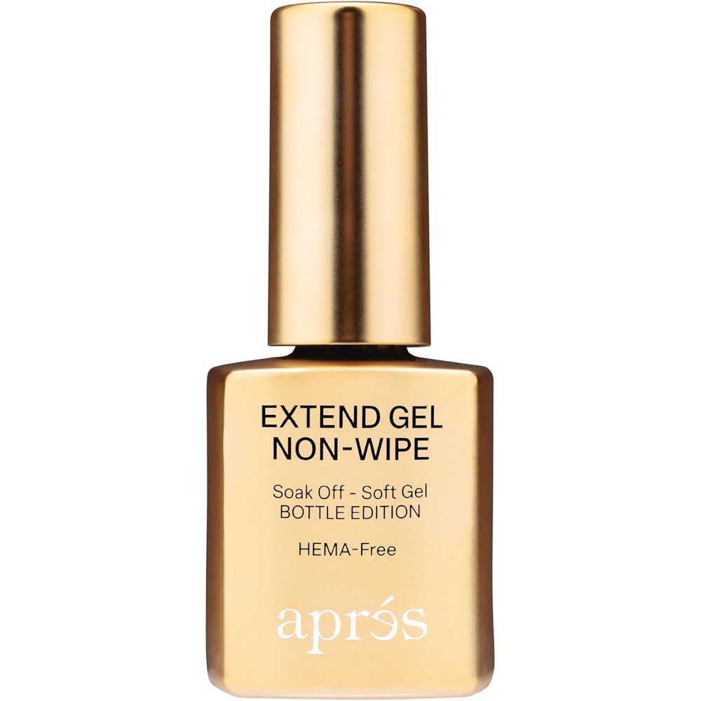 Aprés Nail Non-Wipe Extend Gel gold bottle front view
