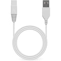 Freebird replacement USB charging cable front view showing the durable white cord and connectors.