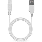 Freebird replacement USB charging cable front view showing the durable white cord and connectors.