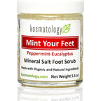 Kosmatology Mint Your Feet Mineral Foot Scrub front view of the 5.5 Ounce jar.